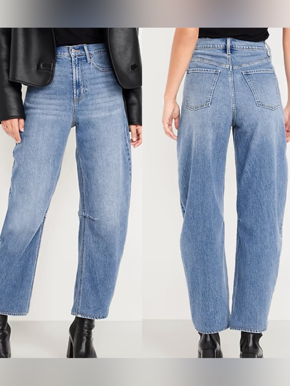 Old Navy | Short High-Waisted Barrel Ankle Jeans